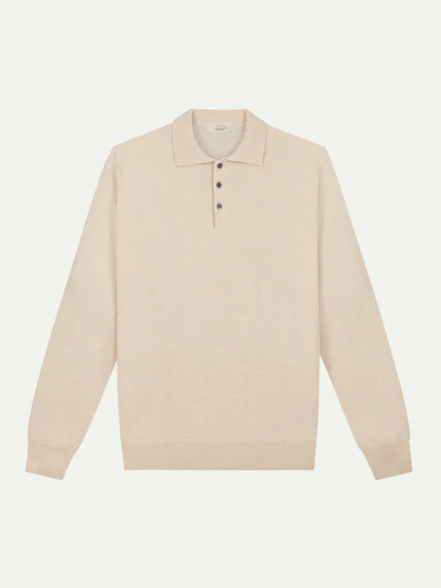 Polo extrafine merino ivory