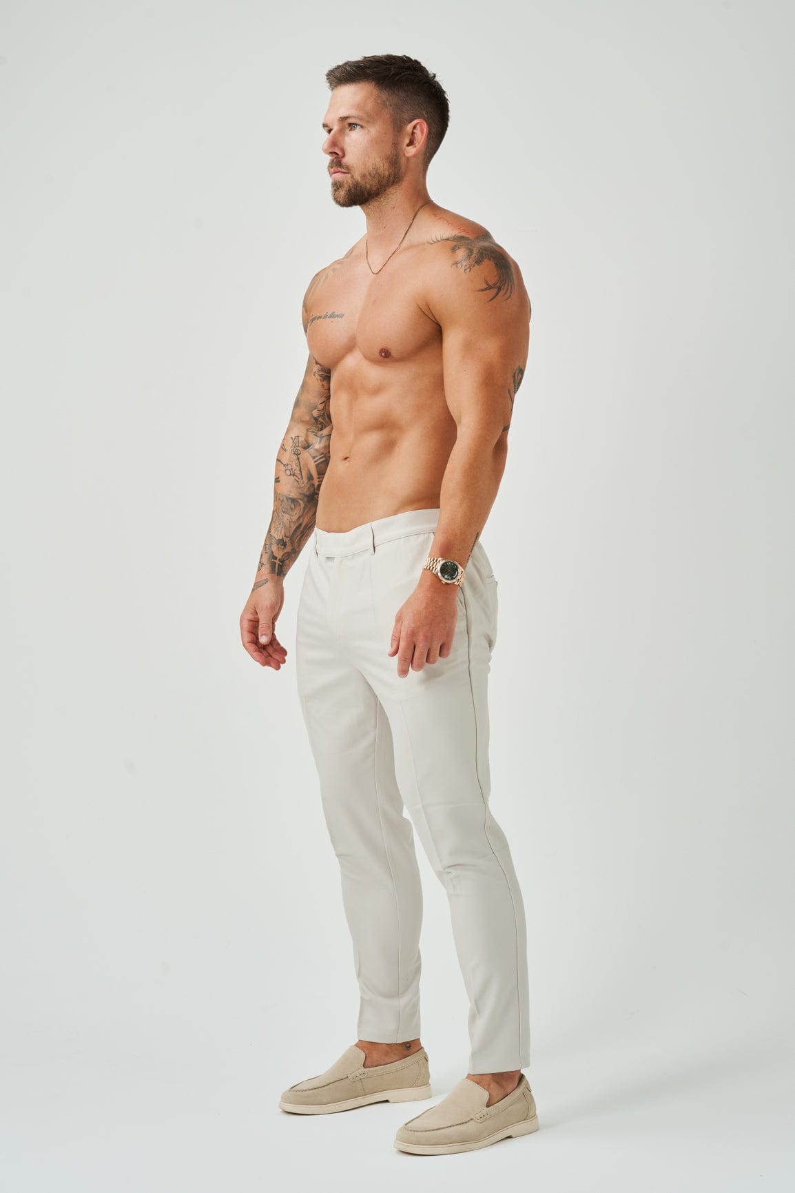 Calça Masculina Slim Fit Branco Marfim Elite