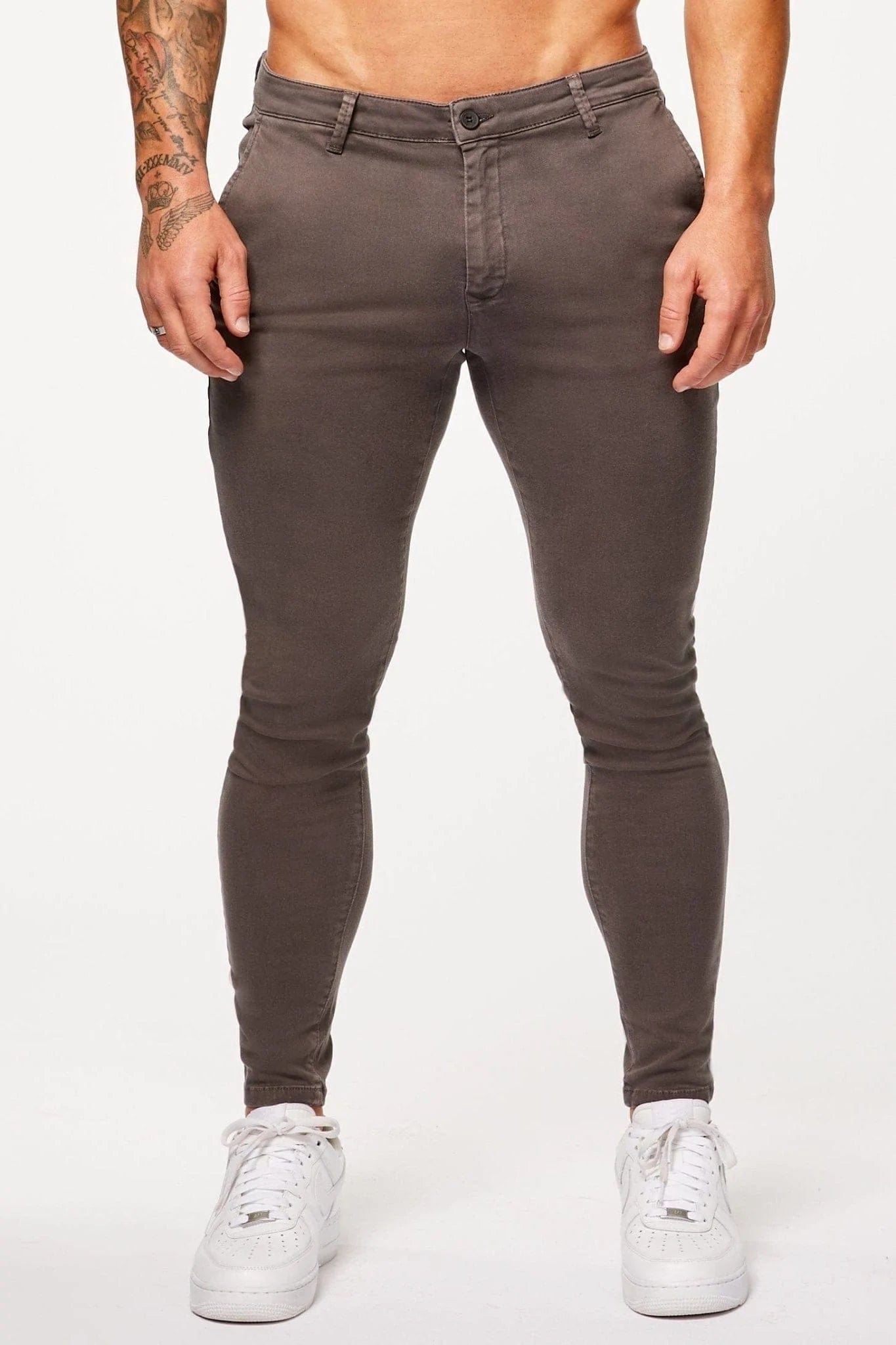 Calça Masculina Chino Skinny Elite Cinza Escuro
