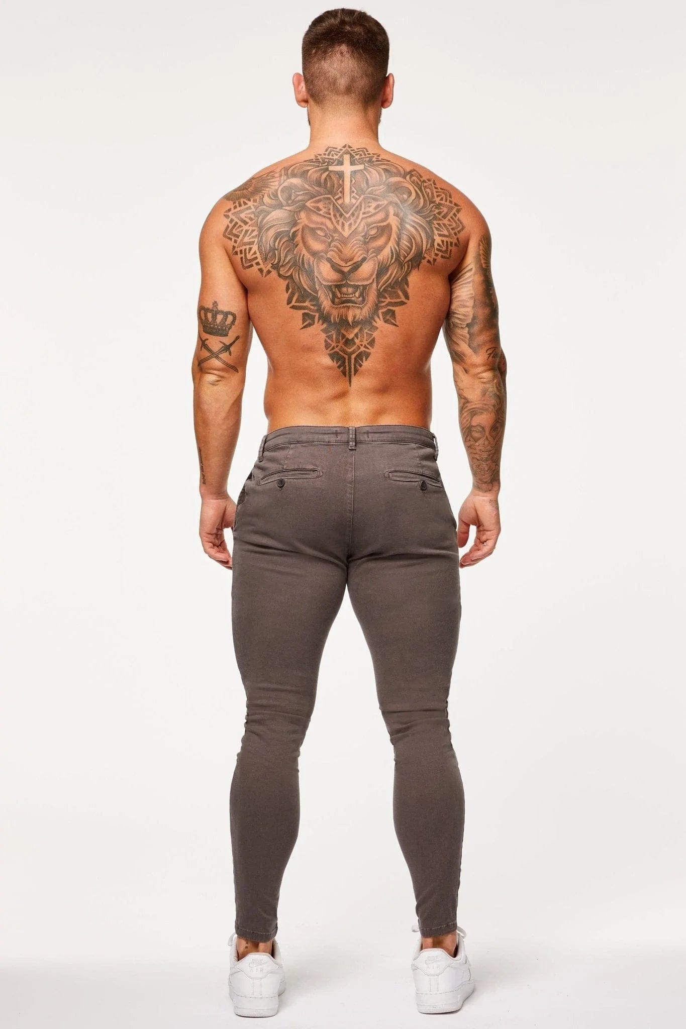Calça Masculina Chino Skinny Elite Cinza Escuro
