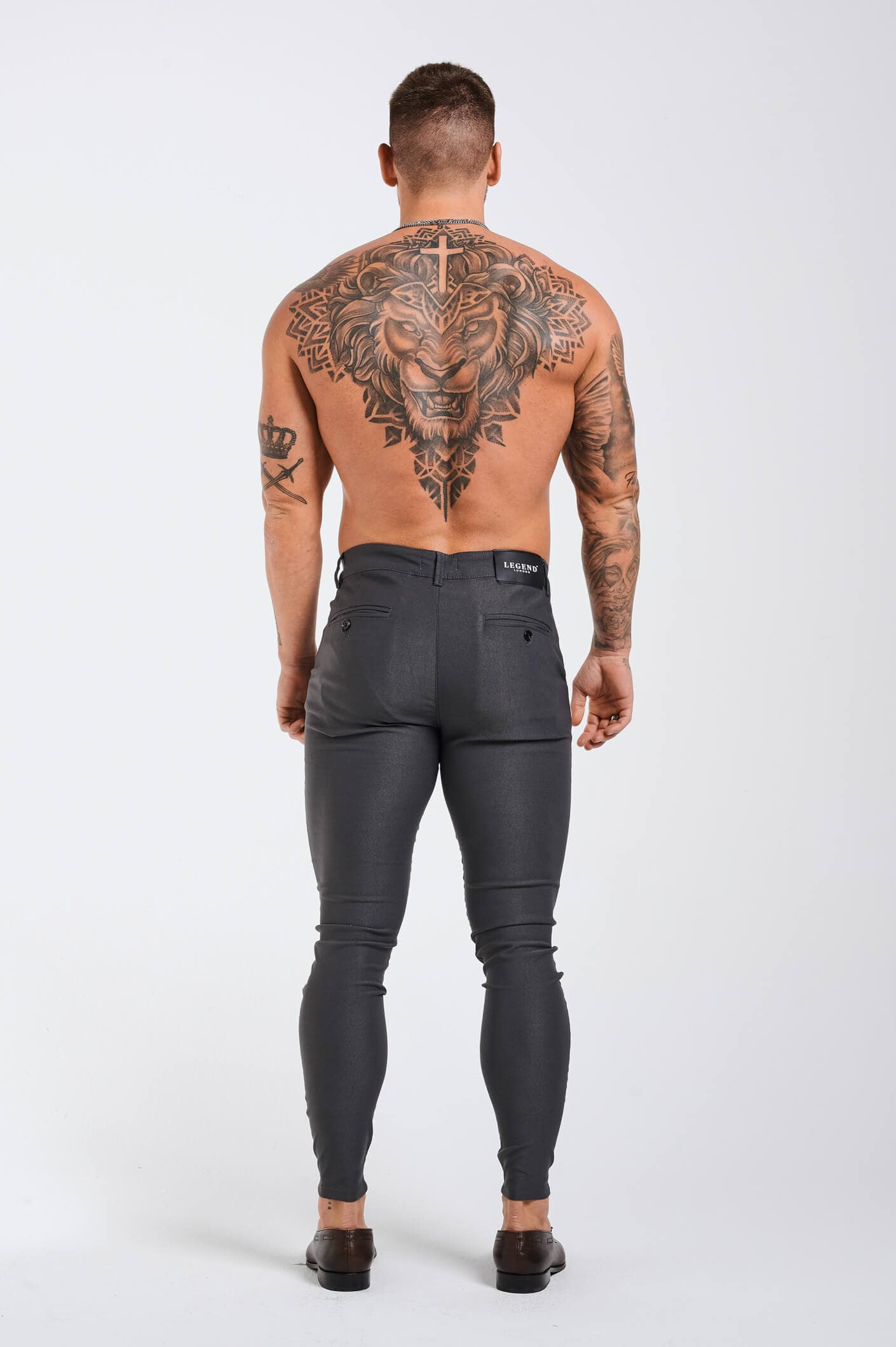 Calça Masculina Skinny Esporte Fino Elite Cinza Escuro