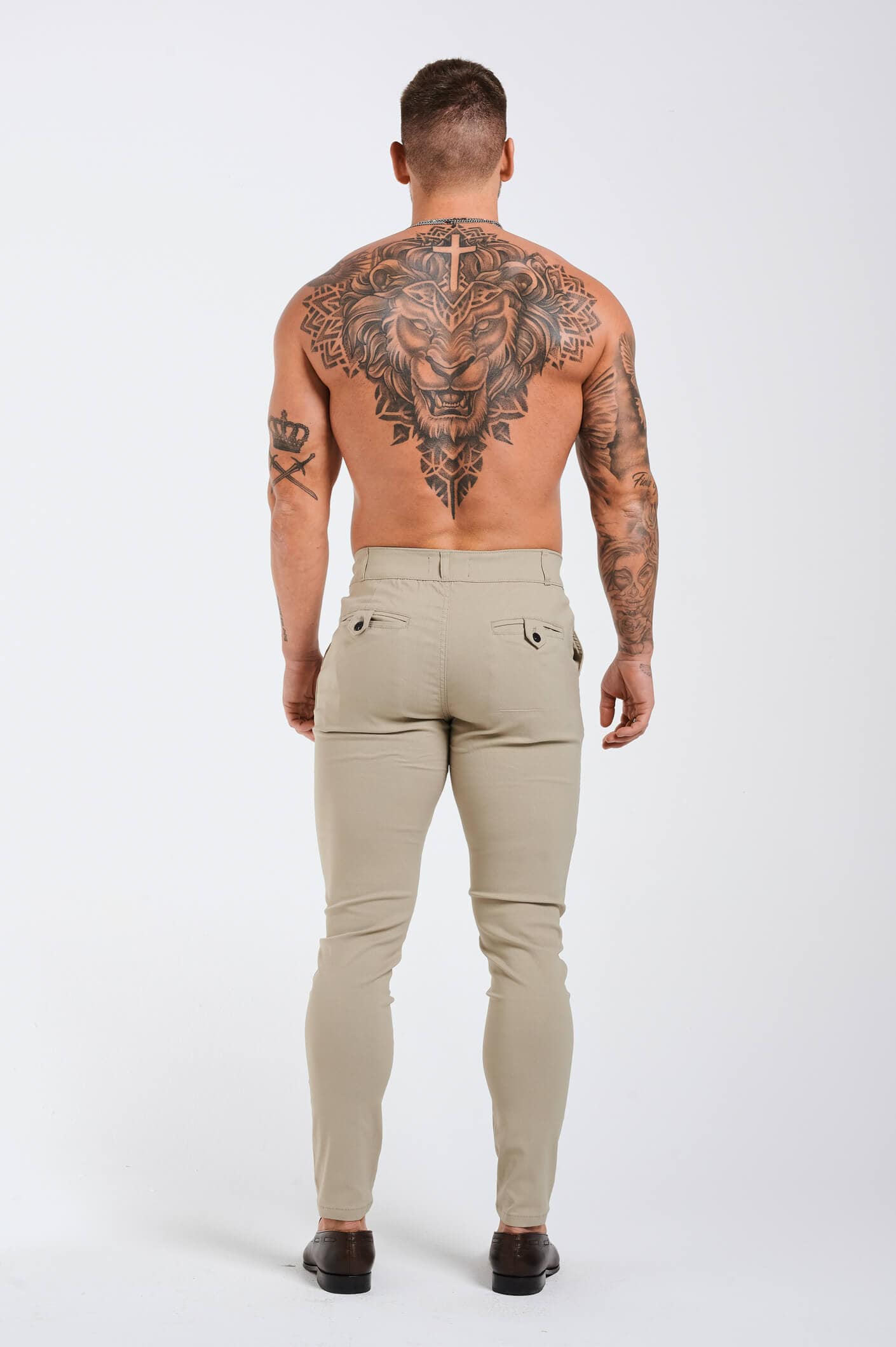 Calça Masculina Slim Fit Caqui Elite