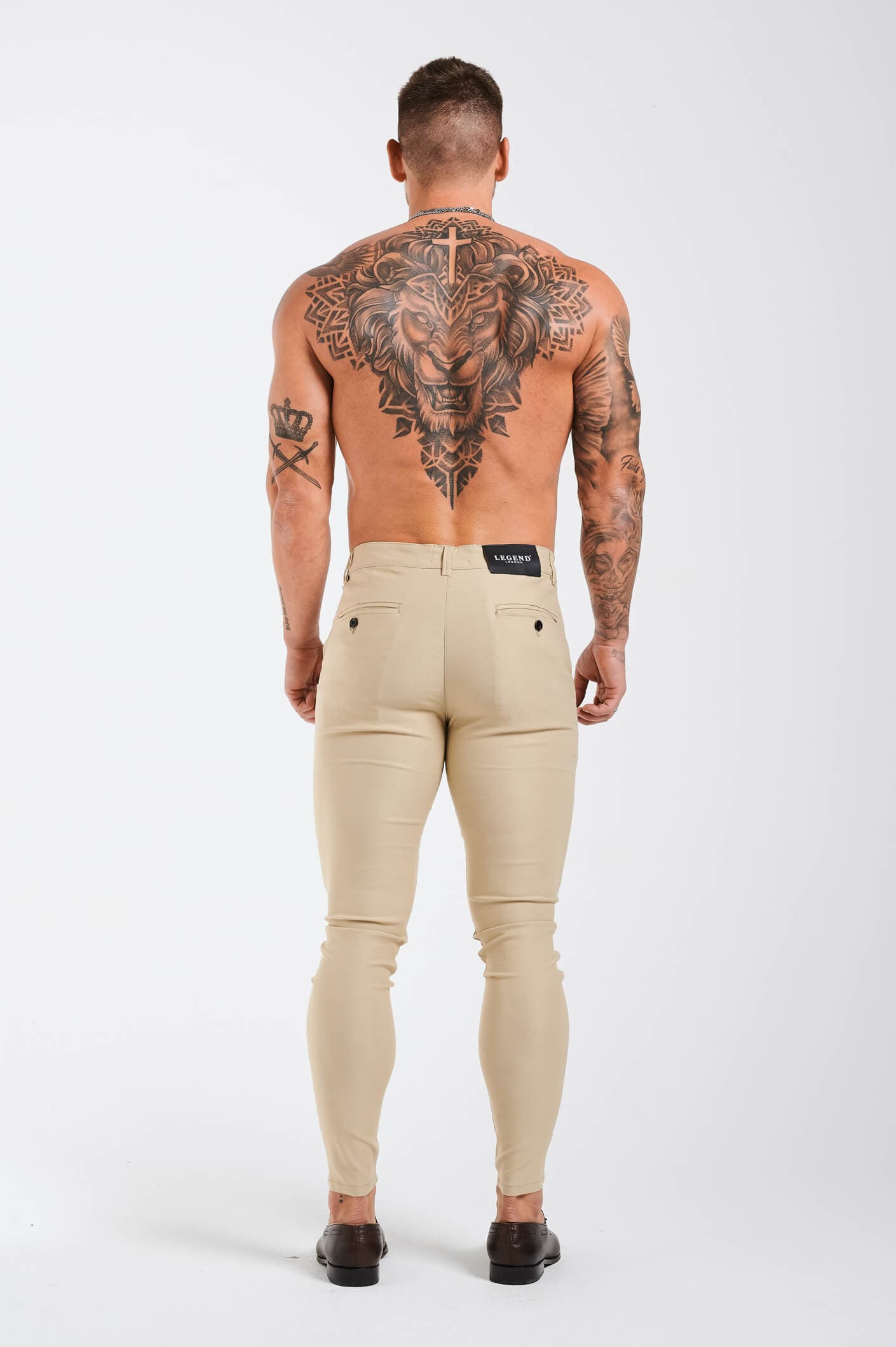 Calça Masculina Slim Fit Chino Elite Bege