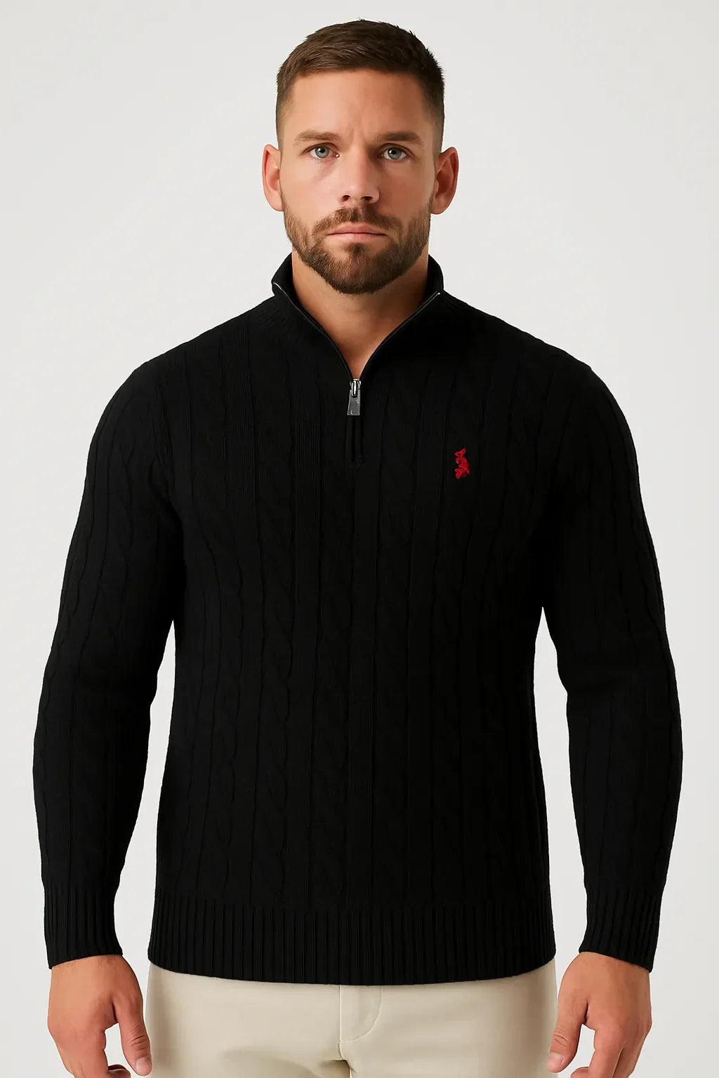 Suéter tricot Polo Zíper
