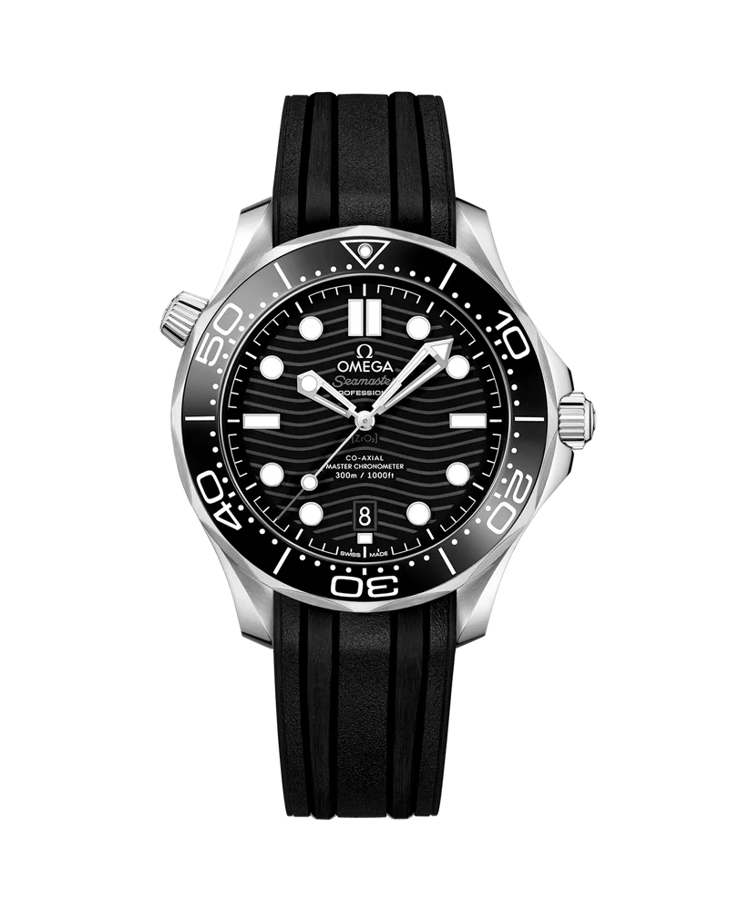 Seamaster Diver 300M (42 mm, aço em bracelete de borracha) +Caixa e Certificado